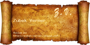 Zubek Verner névjegykártya